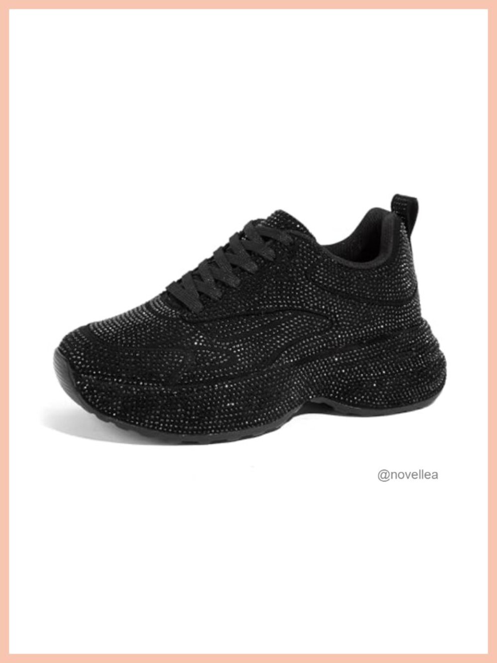 Rhinestone Chunky Sneakers Sparkly Platform Fashion Shoes